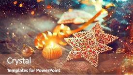  Presentation with cookies christmas - Audience pleasing slides consisting of christmas gingerbread cookies on wooden backdrop and a red colored foreground