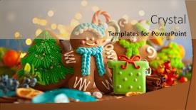  Presentation with baking cookies - Cool new theme with christmas gingerbread cookies with christmas backdrop and a coral colored foreground