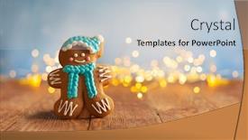  Presentation with baking cookies - Presentation theme featuring christmas-gingerbread-cookies-with-christmas background and a lemonade colored foreground