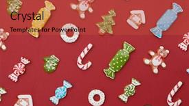  Presentation with delicious christmas cookies - Beautiful PPT layouts featuring christmas gingerbread cookies backdrop and a  colored foreground