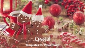  Presentation with gingerbread man - PPT layouts featuring christmas gingerbread man and hot background and a red colored foreground