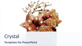  Presentation with christmas food - Beautiful slides featuring christmas gingerbreads - sweet food backdrop and a sky blue colored foreground