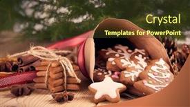  Presentation with cookies christmas - PPT layouts featuring christmas-gingerbreads-christmas-decorations-handmade background and a tawny brown colored foreground