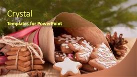  Presentation with cookies christmas - Audience pleasing theme consisting of christmas gingerbreads christmas decorations handmade cookies in paper cone lying on the wooden table christmas and new year treats backdrop and a tawny brown colored foreground