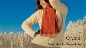  Presentation with christmas girl - Audience pleasing theme consisting of christmas girl backdrop and a coral colored foreground