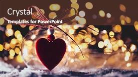  Presentation with glitter - Cool new slides with christmas glass ball with a heart inside on snow lights glitter background backdrop and a tawny brown colored foreground