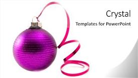  Presentation with white christmas - Presentation enhanced with christmas glass decoration on white background and a  colored foreground