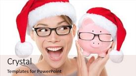  Presentation with christmas sale christmas products - Cool new PPT theme with budget holidays - christmas glasses eyewear sale concept backdrop and a coral colored foreground