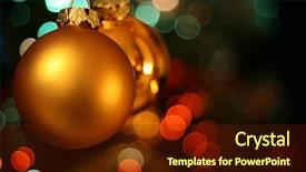  Presentation with red gold black - Presentation design having christmas golden ball background and a tawny brown colored foreground