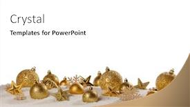  Presentation with golden christmas - Presentation having christmas-golden-decoration-of-baubles background and a white colored foreground