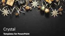  Presentation with golden christmas - Presentation with christmas-golden-decoration-with-gift background and a dark gray colored foreground