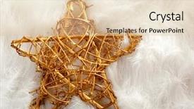  Presentation with golden christmas - Theme enhanced with christmas golden star over white background and a lemonade colored foreground