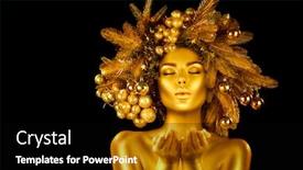  Presentation with girl christmas - Slide set featuring christmas-golden-woman-winter-girl background and a black colored foreground