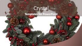  Presentation with fir tree - Audience pleasing theme consisting of christmas-green-fir-tree-wreath backdrop and a tawny brown colored foreground