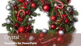  Presentation with fir tree - Slide deck having christmas-green-fir-tree-wreath background and a tawny brown colored foreground