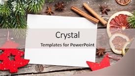  Presentation with christmas food - Colorful presentation enhanced with christmas greeting card and food backdrop and a lemonade colored foreground