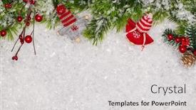  Presentation with christmas card - Slide set having christmas-greeting-card-christmas-border background and a light gray colored foreground