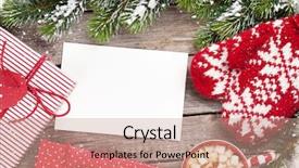 Presentation with christmas chocolate - Audience pleasing presentation theme consisting of christmas greeting card fir tree backdrop and a coral colored foreground