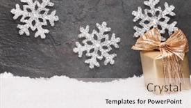  Presentation with noel - PPT layouts having christmas greeting card noel festive background new year symbol gold gift box on snow background and a light gray colored foreground