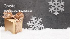  Presentation with noel - Amazing presentation having christmas greeting card noel festive background new year symbol gold gift box over snow backdrop and a dark gray colored foreground