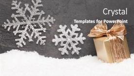  Presentation with noel - PPT theme featuring christmas-greeting-card-noel-festive background and a dark gray colored foreground