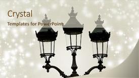  Presentation with night stars - Audience pleasing slide deck consisting of christmas greeting card - white night with stars and street lamp backdrop and a lemonade colored foreground