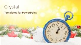  Presentation with blurred bokeh - Cool new theme with christmas-greeting-card-with-alarm backdrop and a cream colored foreground