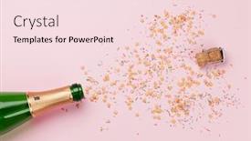  Presentation with christmas card - Presentation design enhanced with christmas-greeting-card-with-champagne background and a lemonade colored foreground