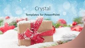  Presentation with blurred bokeh - Beautiful slide set featuring christmas-greeting-card-with-decor backdrop and a light blue colored foreground