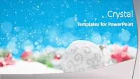  Presentation with blurred bokeh - Colorful presentation design enhanced with christmas-greeting-card-with-decor backdrop and a teal colored foreground