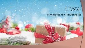  Presentation with blurred bokeh - Slides consisting of christmas-greeting-card-with-decor background and a light blue colored foreground