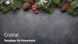  Presentation with fir tree - Presentation theme consisting of christmas greeting card with fir background and a dark gray colored foreground