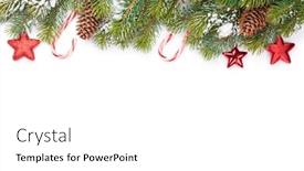  Presentation with cane - Theme enhanced with christmas-greeting-card-with-fir background and a white colored foreground