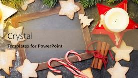  Presentation with christmas candles - Audience pleasing presentation design consisting of christmas-greeting-card-with-fir backdrop and a coral colored foreground