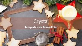  Presentation with christmas candles - Beautiful presentation theme featuring christmas-greeting-card-with-fir backdrop and a red colored foreground