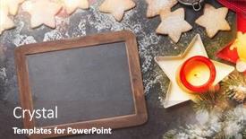  Presentation with christmas candles - Slide deck featuring christmas-greeting-card-with-fir background and a tawny brown colored foreground