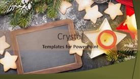  Presentation with christmas candles - Beautiful slides featuring christmas-greeting-card-with-fir backdrop and a coral colored foreground