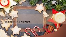  Presentation with christmas candles - Presentation design featuring christmas-greeting-card-with-fir background and a coral colored foreground