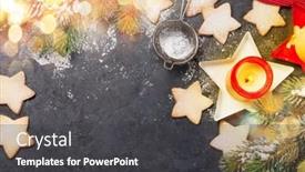  Presentation with christmas candles - Theme consisting of christmas-greeting-card-with-fir background and a dark gray colored foreground