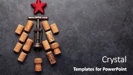  Presentation with recipe card - PPT theme featuring christmas-greeting-card-with-fir background and a dark gray colored foreground