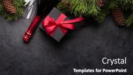  Presentation with christmas card - Slides consisting of christmas-greeting-card-with-fir background and a dark gray colored foreground