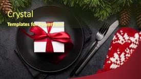  Presentation with fir tree - Slide set featuring christmas-greeting-card-with-fir background and a tawny brown colored foreground