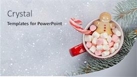  Presentation with cacao tree - Slide set consisting of christmas-greeting-card-with-fir background and a light gray colored foreground