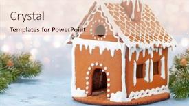  Presentation with gingerbread house - Audience pleasing presentation theme consisting of christmas-greeting-card-with-gingerbread backdrop and a lemonade colored foreground