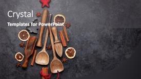  Presentation with kitchen utensils - Amazing presentation design having christmas-greeting-card-with-kitchen backdrop and a gray colored foreground