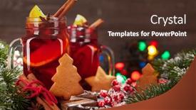  Presentation with mulled wine - Presentation featuring christmas-greeting-card-with-mulled background and a tawny brown colored foreground