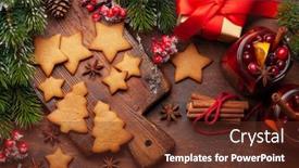  Presentation with mulled wine - Beautiful PPT theme featuring christmas-greeting-card-with-mulled backdrop and a tawny brown colored foreground