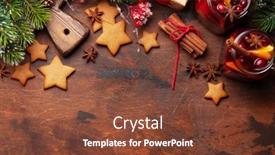  Presentation with happy birthday mama greeting card - Amazing PPT layouts having christmas-greeting-card-with-mulled backdrop and a tawny brown colored foreground