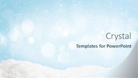  Presentation with christmas card - PPT theme having christmas-greeting-card-with-snow background and a sky blue colored foreground