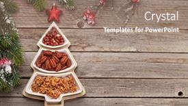  Presentation with christmas card - Beautiful presentation design featuring christmas-greeting-card-with-various backdrop and a coral colored foreground